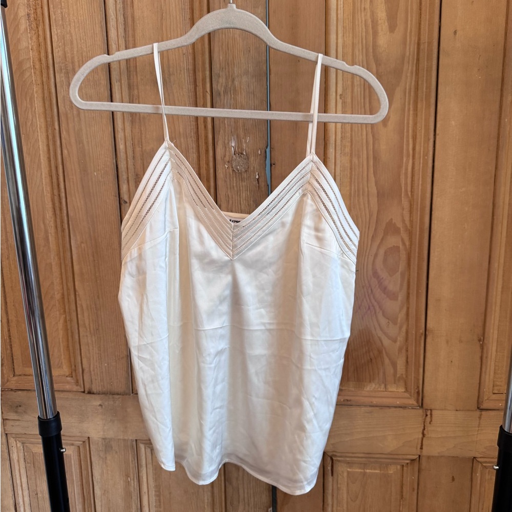 Express White Fitted Camisole with Spaghetti Straps